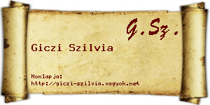 Giczi Szilvia névjegykártya